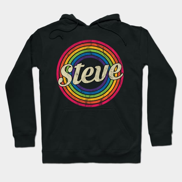 Steve - Retro Rainbow Faded-Style Hoodie by MaydenArt